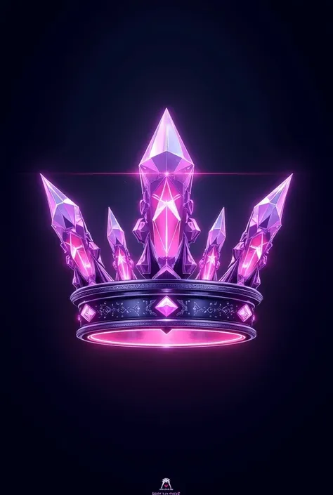 Generate a logo for Judith Tequila. Add a crystal , purple, and pink crown with mostly lavender purple. Cyber punk style
