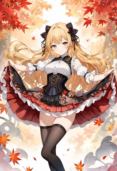 (((nsfw))),  ((watercolor())) , (((gothic))), ((( dog style ))), she was adorned with hair accessories、,       wavy golden hair     ..Super mini skirt with frills, sheの表情は自然だ,  calm expression . she is wearing a mini skirt with decorative sleeves.、そしてsheは ...