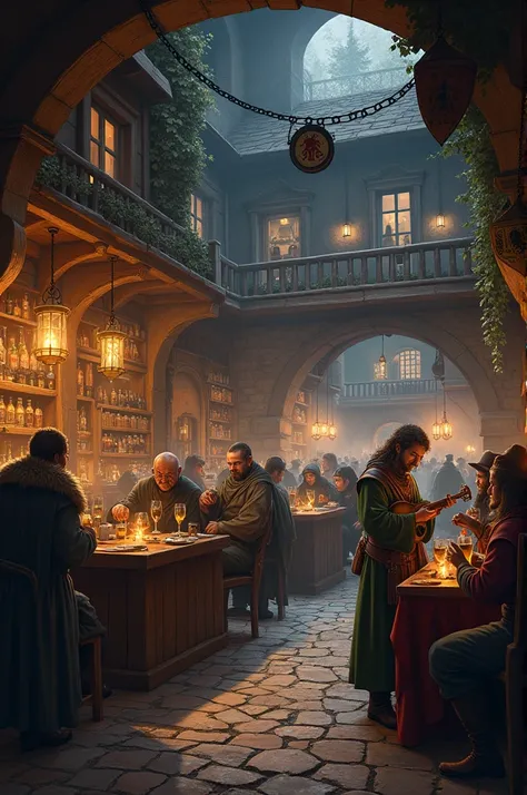  medieval tavern  "Zum Backhaus "
With fantasy stuff like dwarves orcs elves and mages