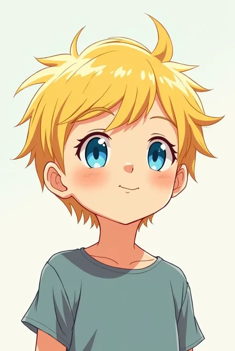 Boy with blonde short hair anime