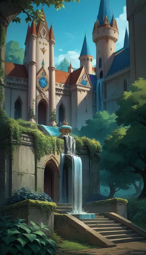  score_9,  score_8_up,  score_7_up,  otherworldly、castle fountain