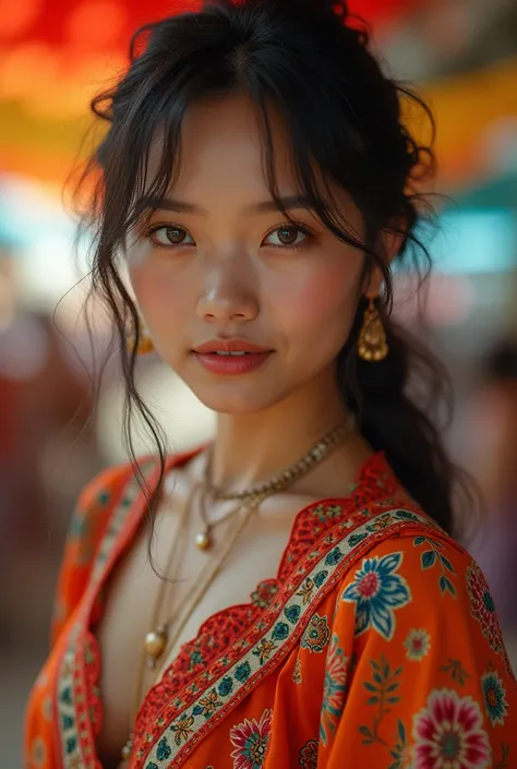 A 25 year asian girl in maal with colourfull dress