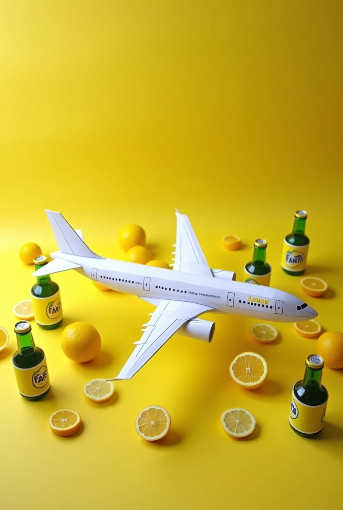 Airbus A 330 of paper that works with lemon fanta