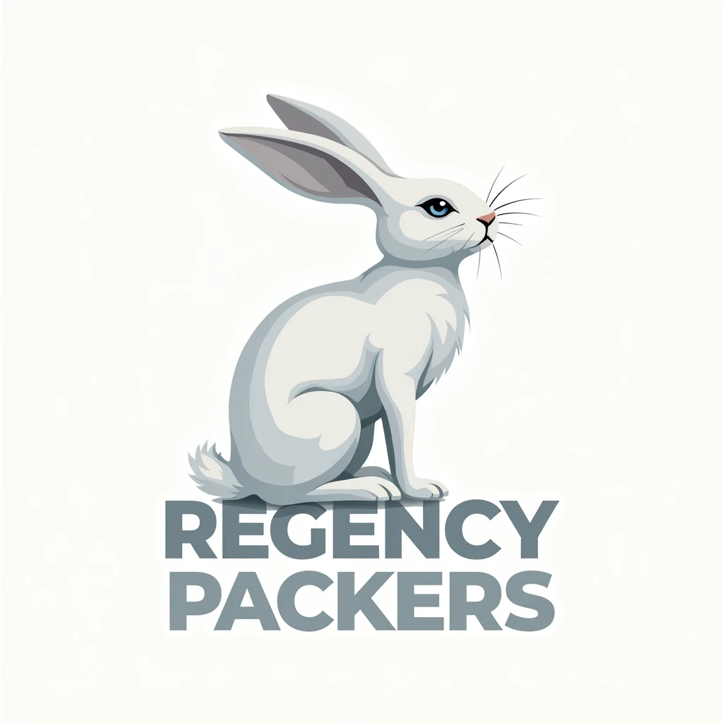 I want to create a cricket team logo with white rabbit symbol and the team name is REGENCY PACKERS