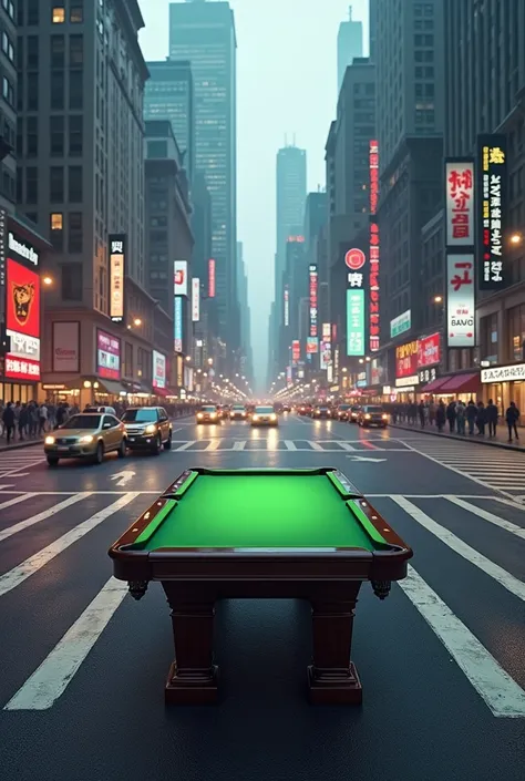 A billiard on the center of a round about junction 