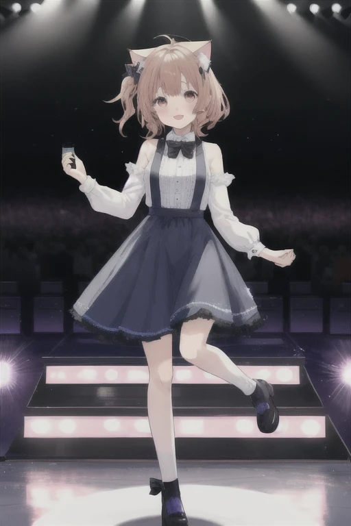  Virtual Idol ,The main characters cat standing on a chair , on stage, cute