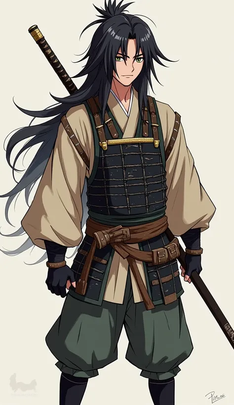  Main Characters  :  Ryuunosuke - A wandering samurai with long dark hair that was already messy, wearing a light chest protector ,  and carrying an old katana full of scratches . Dia tampak kelelahan,  but filled with sharp, full determination .