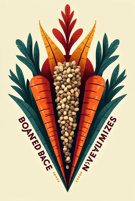 A logo for the food transformation race on chia energy bars with quinoa and dehydrated carrots that is striking for a company that combines Bolivian culture 