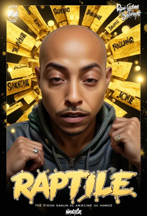 3D animated Character Nztykle . The man is Muscular Wearing Streetwear, the man has super close shaven skin Bald Head::5.1 , dreamscape portraiture, eye-catching detail, A 3D render of an anime-style bald-headed character with brown skin and glowing white ...