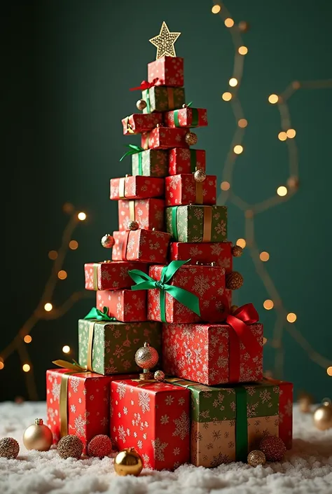  Design a conceptual Christmas composition inspired by the game of Tetris , using the Law of Closure  ( Gestalt )  to convey a message of union and festivity .  Instead of the traditional pieces of Tetris ,  uses blocks that are made up of fragments of gif...