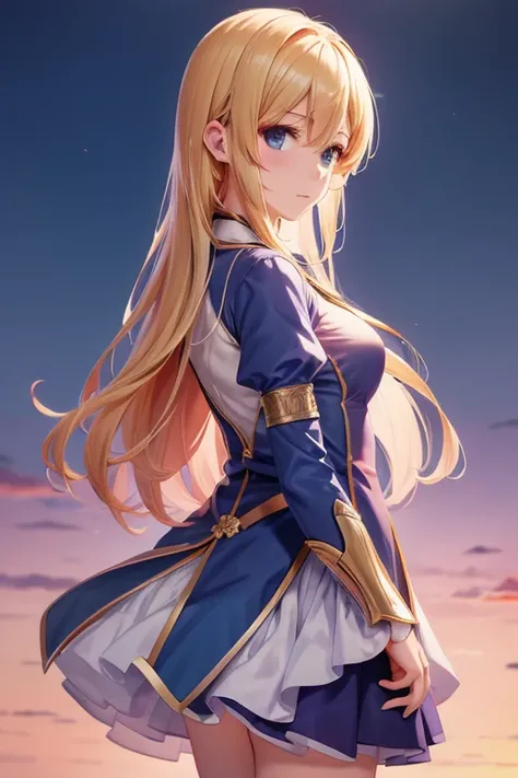 full color, Anime Style,  fantasy art, Automatically remember the human form, Only one person,  Precise Metal Prosthetic Hand , Arms Covered with Clothes , Blonde,  blue eyes, Quite an attractive appearance, , Letters to loved ones,  Violet Evergarden ,  b...