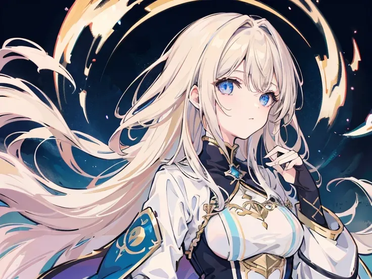 full color, Anime Style,  fantasy art, Automatically remember the human form, Only one person,  Precise Metal Prosthetic Hand , Arms Covered with Clothes , Blonde,  blue eyes, Quite an attractive appearance, , Letters to loved ones,  Violet Evergarden ,  b...