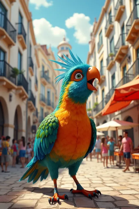 A crazy bird that loves the Spanish city of Malaga