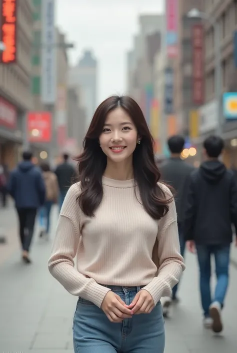 20th Generation　woman　 Korean　smile　Walking around the city　 See Photographer 　Long sleeve clothes　No exposure