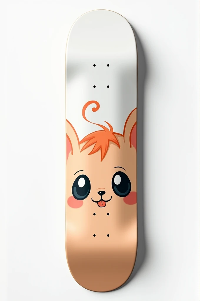 Skateboard with white color sticker Atachi eyes design 