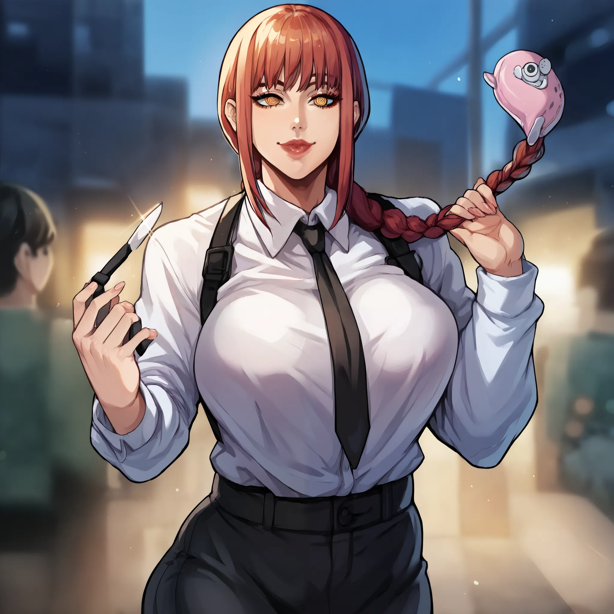 score_9, score_8_up, score_7_up, score_6_up, score_5_up, score_4_up, BREAK source_anime,rating_explicit,a girl,woohyoot ,
,(portrait,makima (chainsaw man),  )
,lips, thick lips,plump,
,curvy,
,collared shirt, necktie, black necktie,
ringed eyes, braided po...