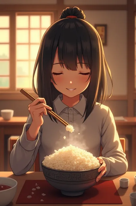 eat rice
