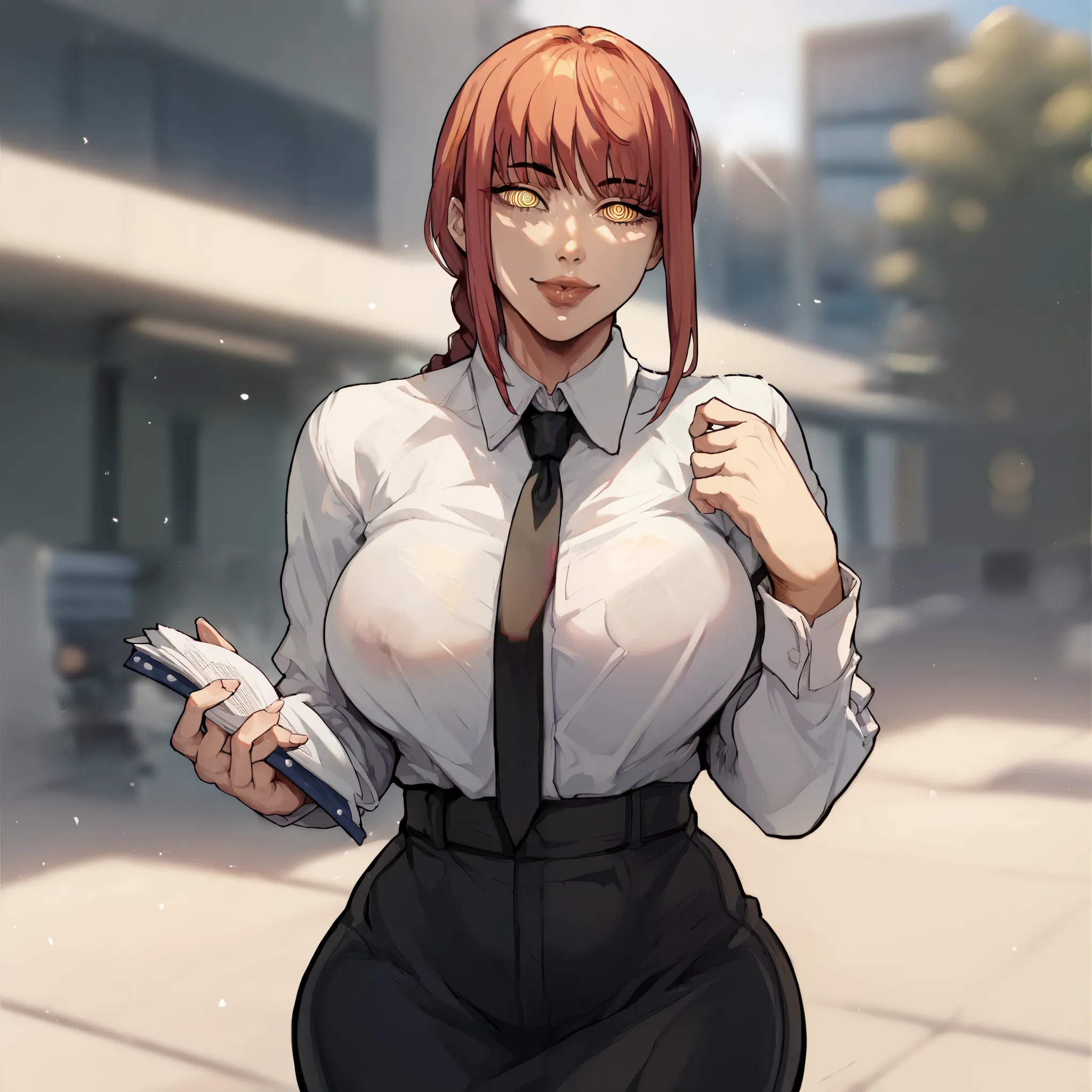 score_9, score_8_up, score_7_up, score_6_up, score_5_up, score_4_up, BREAK source_anime,rating_explicit,a girl,woohyoot ,
,(portrait,makima (chainsaw man),  ) 1girl,
,lips, thick lips,plump,
,curvy, big breasts, wide hips, thick thighs, small waist,
,colla...