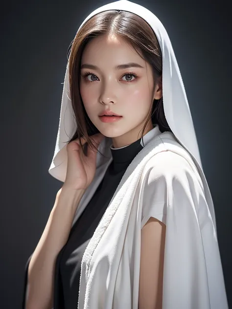 (((Nuns)))、Sister、(( wrap a towel to hide your body))、(((Background church bathroom ))、 cute、20 years old、White、Blonde、Beauty、 best quality,4K,8k, Hi-Res,masterpiece:1.2),Super detailed,(((Realistic,photoRealistic,photo-Realistic:1.37))), Hi-Res,超 Hi-Res, ...