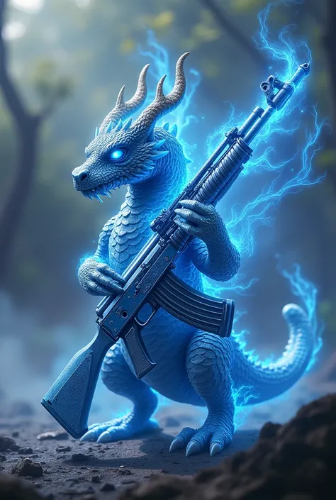  Ak47 in the style  of Blue Dragon. design design