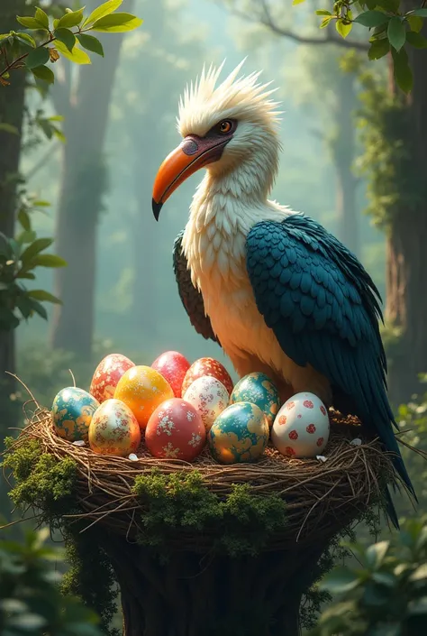 A bird with big eggs