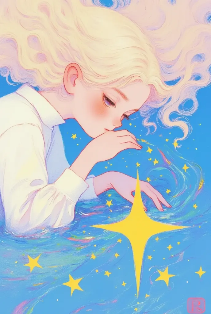 colored pencil drawing, sketch,    dream illustration soft cute anime illustration, lowe style, fantasy art style,  blurred and ...