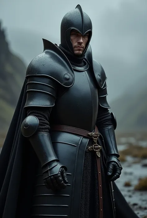 Uma imagem de Kit Harington trajado de Black Knight