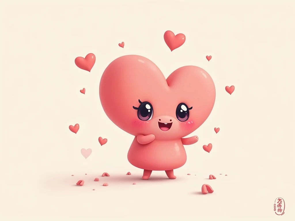 Small heart heart shape character design