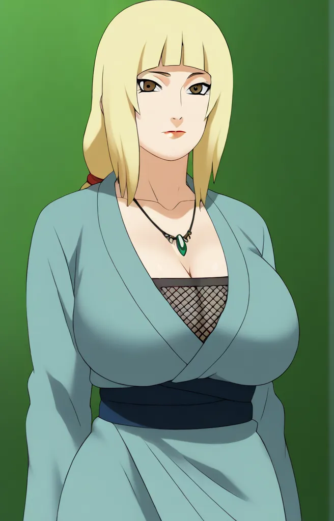 tsunade senju,big breast,sagging big breast,hitozuma,cleavage,uzumaki clan symbol in outfit,wringkle in mouth,wedding ring,sleev...