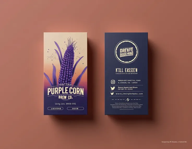 PURPLE CORN BREW CO COMPANY BUSINESS CARD.