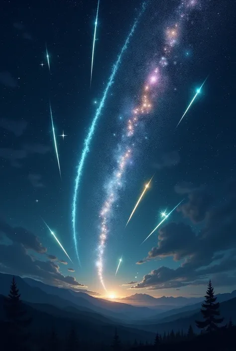 Draw me a shower of shooting stars 