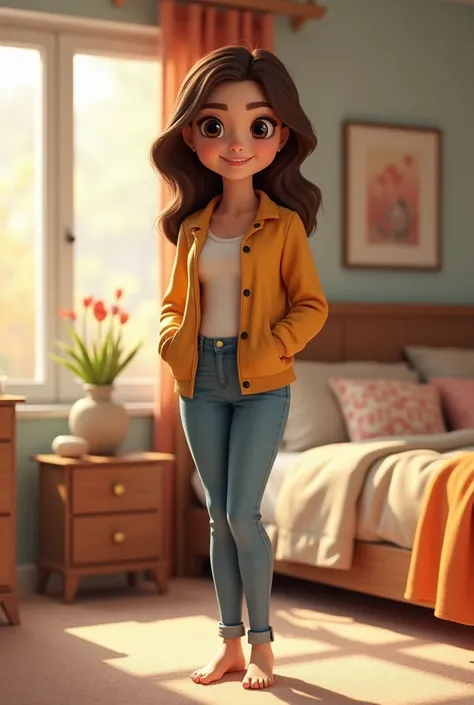 Wife in room cartoon type realistic ai image 