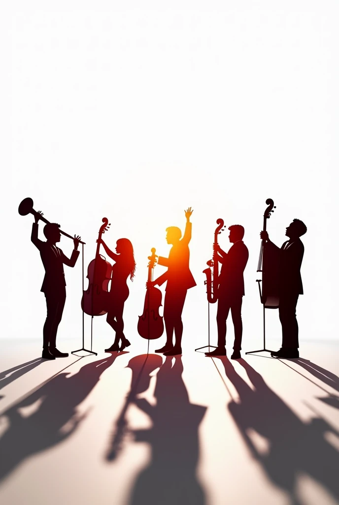 Symphonic band silhouette with white background