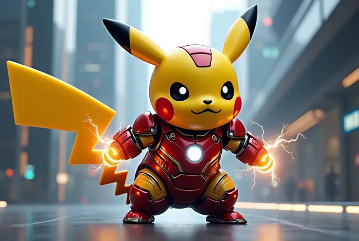 Pikachu dressed as Iron Man 