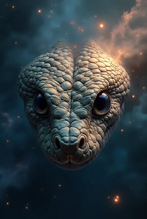 Snake eyes seen up close from the front galaxy seen from the front 