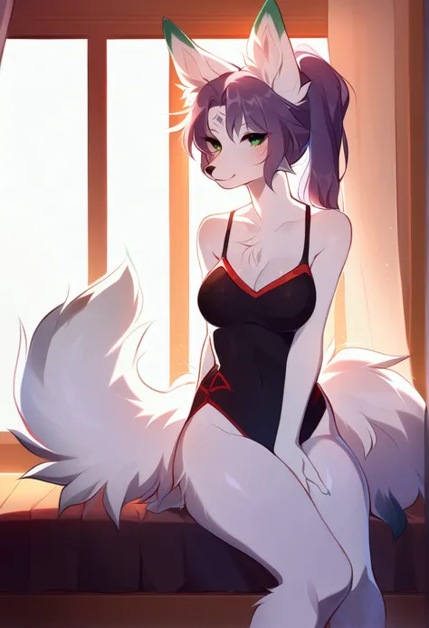 (top quality, best quality, Fumiko, High-quality illustrations, masterpiece, perfect artwork, cinematic light and shading, 16k, 1080p, uploaded on e621)(kemono, furry, anthro, alone), 1 female, (very detailed body, face, tail, arms, hands, legs, head and e...