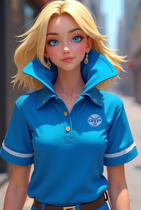 From the Sonic the Hedgehog series, Maria Robotnik wearing a Massive Blue Popped Collar Polo