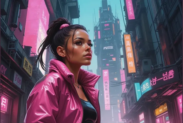 A vibrant and colorful illustration, by Ismail Inceoglu, Dragan Bibin, Hans Thoma, Greg Rutkowski, Alexandros Pyromallis, Nekro, and Rene Maritte illustrated. cyberpunk futuristic neon, fine details. brightly colored, anime influence, highly detailed

CHAR...