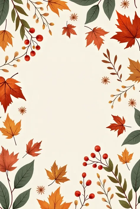 Autumn nature inspired pattern (nature,plants,animals)