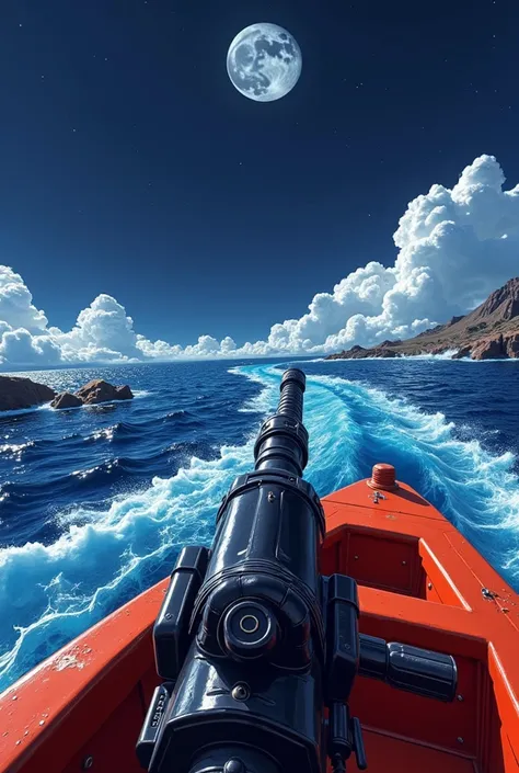   a close up of a boat with a gun in it ,  a screenshot of David B  . Extended , dribble, neogeo,  game screenshot ,  game screenshot , gameplay screenshot, Screenshot of the videogame contra space war , gameplay, gameplay still,  game screenshot  de 1991,...