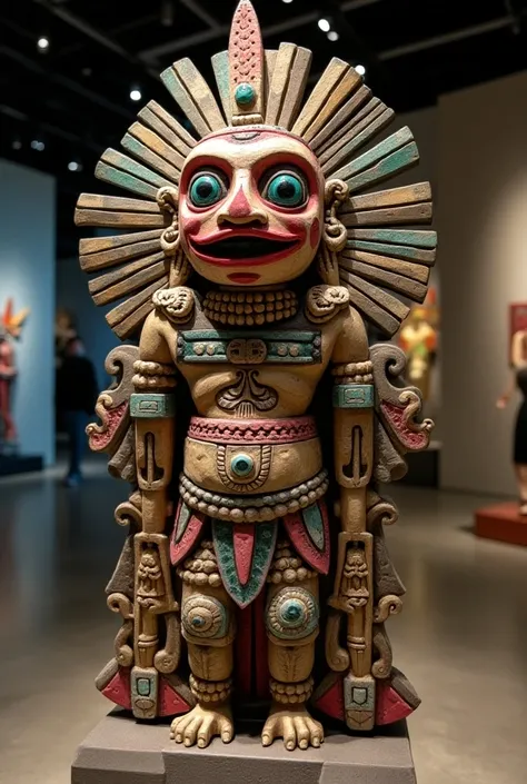 A contemporary Aztec artist with a sculpture inspired by pre-Hispanic art
