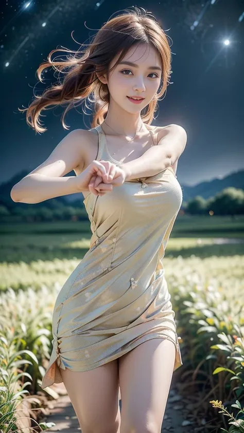 1girl, 19 year old, ((city in Vietnam)), ultra high resolution, (actual: 1.3)), ((random pose)), deep darkness, (best quality, masterpiece), shade, confused, blushing, high detail, depth of field, film grain, wrinkled skin, looking at viewer, dancing, warm...