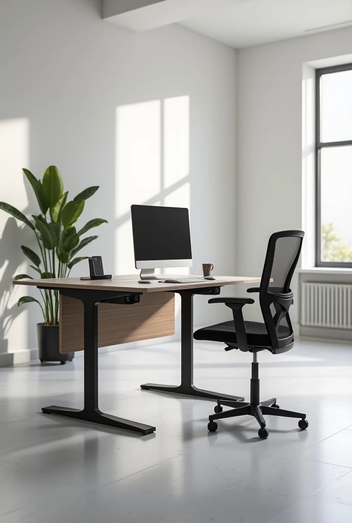 An ergonomic workstation with measurements