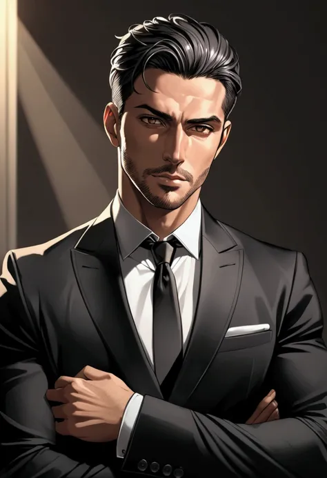 handsome man in a suit , sem barbaa , Sexy executive man , black suit