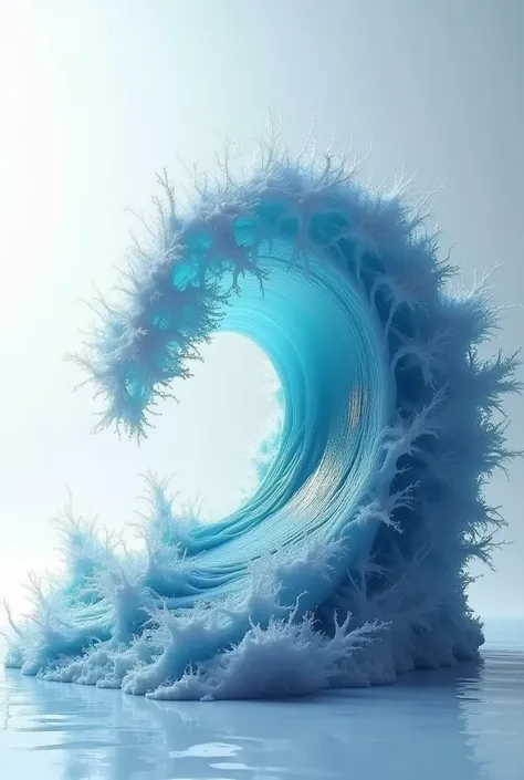 A beautiful wavy wave in 3D that can be viewed from right to left but from back to front well defined
