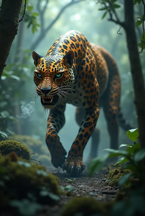 leopard and venom mix hybrid image