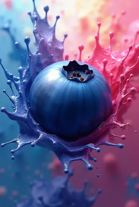 one blueberry in splashes