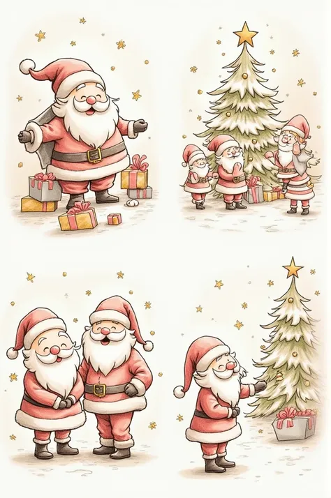 4 sketches related to Christmas 