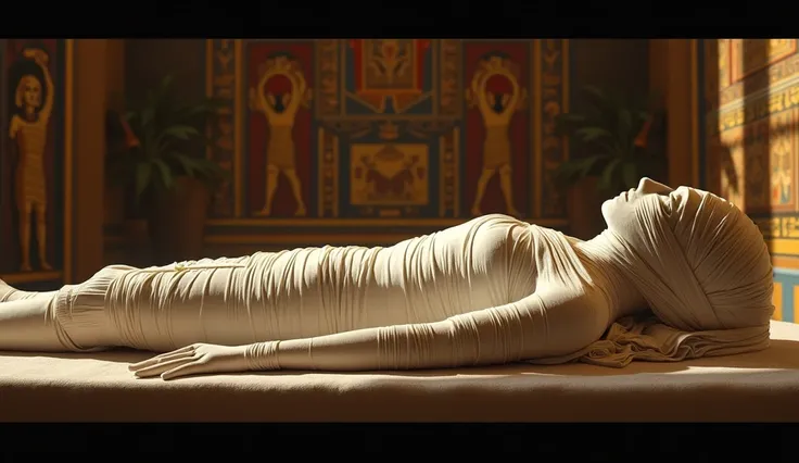  preparation of the Egyptian body, funerary art , Full body bandages movie style