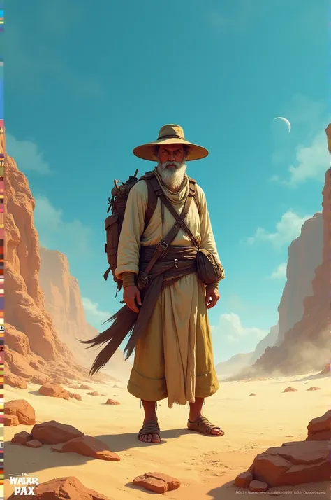 A man standing in desert
